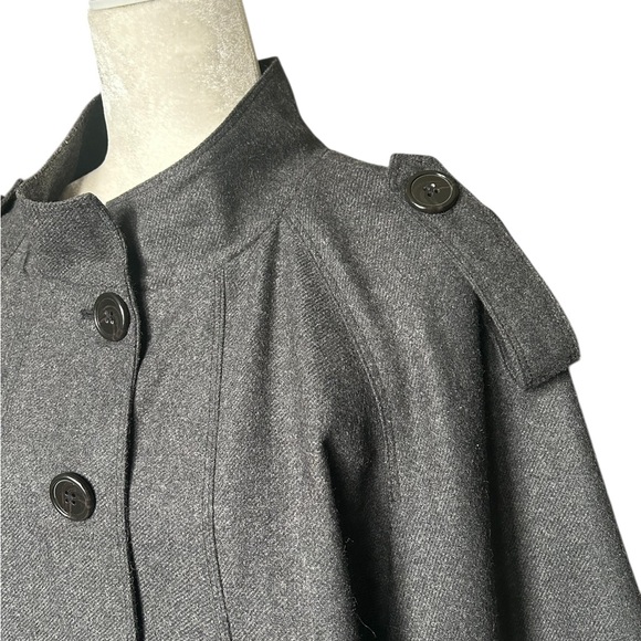 Sandro - Wool blend - Gray Button-Front Cape Coat - Medium - Picture 5 of 13
